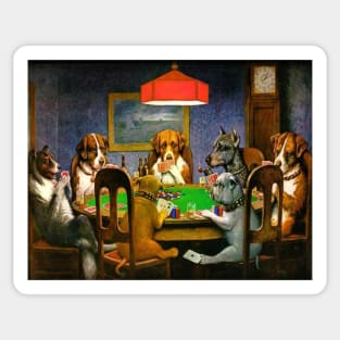 A Friend in Need (dogs playing poker) Sticker